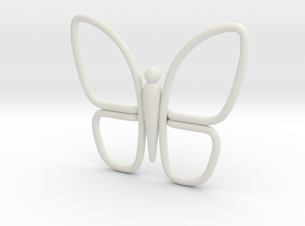 Eternal Butterfly 1 in White Natural Versatile Plastic