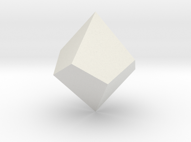 Square Trapezohedron in White Natural Versatile Plastic