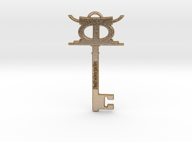 kujichagulia key pendant in Polished Gold Steel