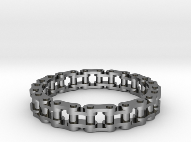 Bike Chain Ring 26mm in Polished Silver