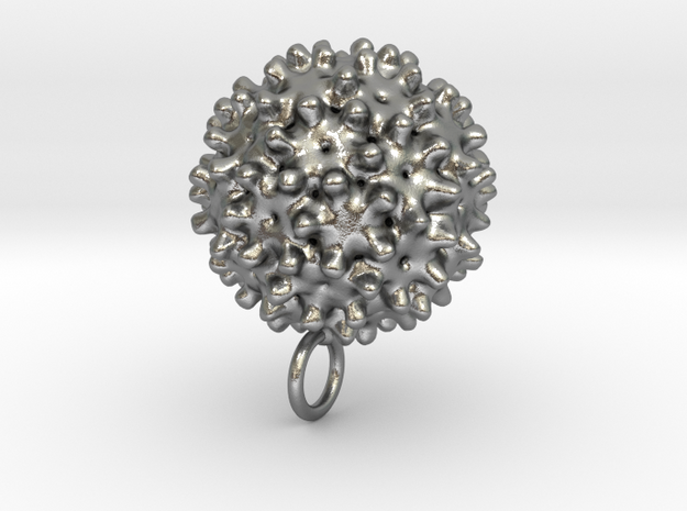 Hepatitis B Virus Pendant in Natural Silver
