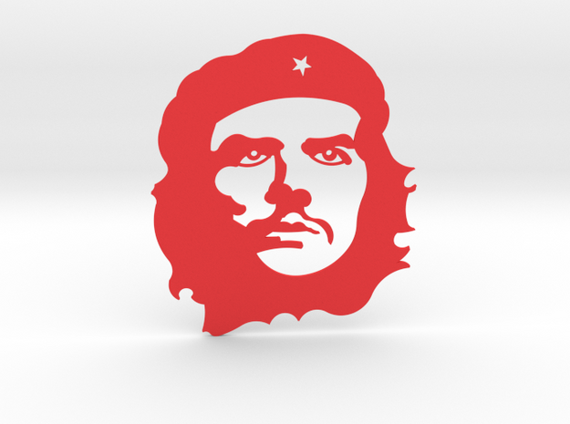 Che Guevara in Red Processed Versatile Plastic