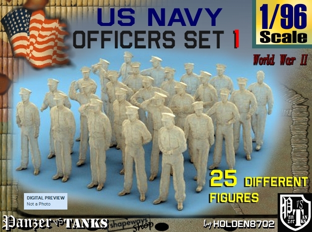 1-96 USN Officers Set1 in Tan Fine Detail Plastic