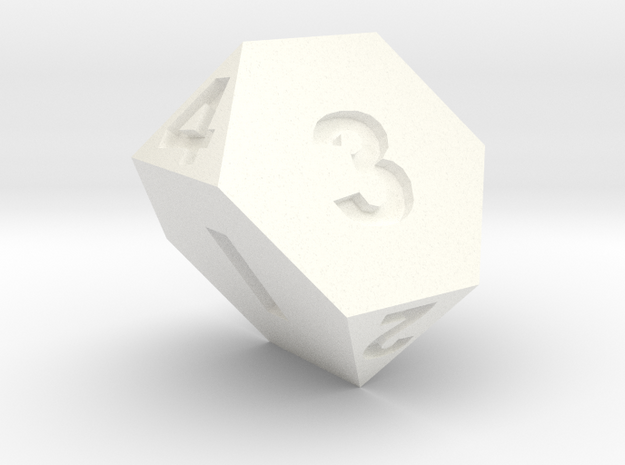 d4 Truncated Tetrahedron X2 in White Processed Versatile Plastic