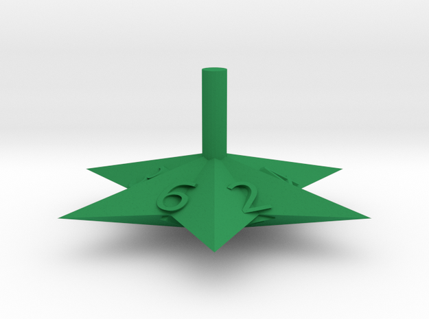 6 Sided Star Top in Green Processed Versatile Plastic