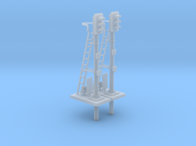 Pair of OO scale 3 Aspect Signals With Pole 1:76
