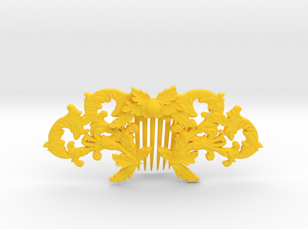 Hair Comb in Yellow Processed Versatile Plastic