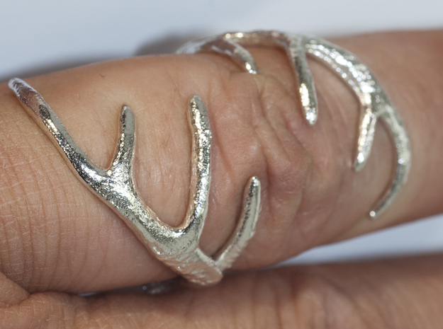 Antler Ring  in Natural Silver