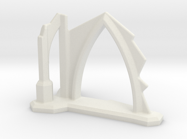 Gothic Arch and Flying Buttress Ruin 6mm Scale in White Natural Versatile Plastic