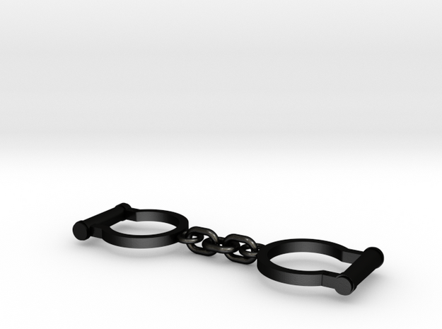 Ned Kelly Gang Outlaw Shackles Handcuffs (med) in Matte Black Steel
