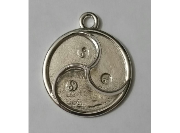 Trinfinity Pendant 1" in Polished Silver