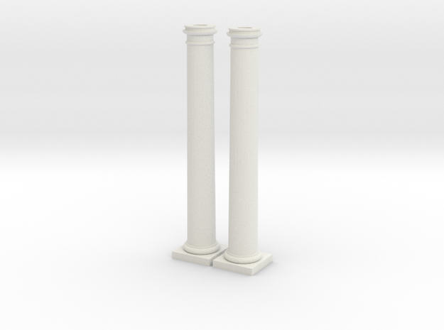 Doric Columns 5500mm high at 1:76 scale X 2 in White Natural Versatile Plastic