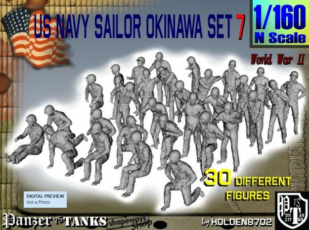 1/160 US Navy Okinawa Set 7 in Tan Fine Detail Plastic