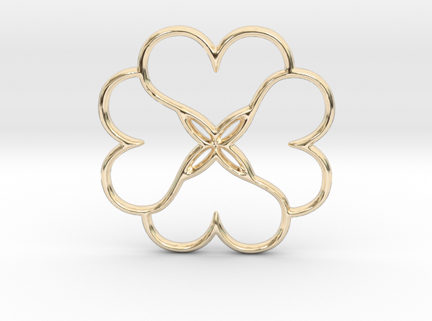 Four Leaves Of Clover in 14k Gold Plated Brass