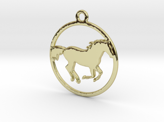Horse Pendant in 18k Gold Plated Brass