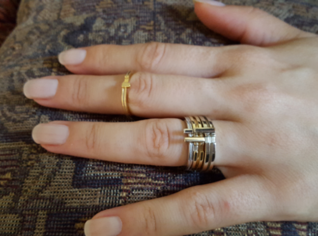 Slim Stackable Ring Size 7 in 14k Gold Plated Brass