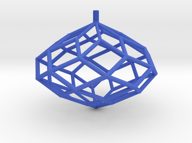 Rhombic Polyhedron Top in Blue Processed Versatile Plastic
