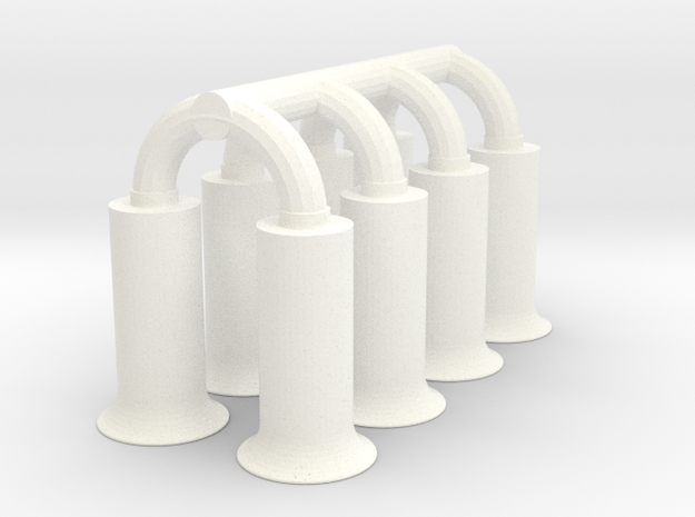 1/8 BBC Hilborn Injector Stacks Only in White Processed Versatile Plastic