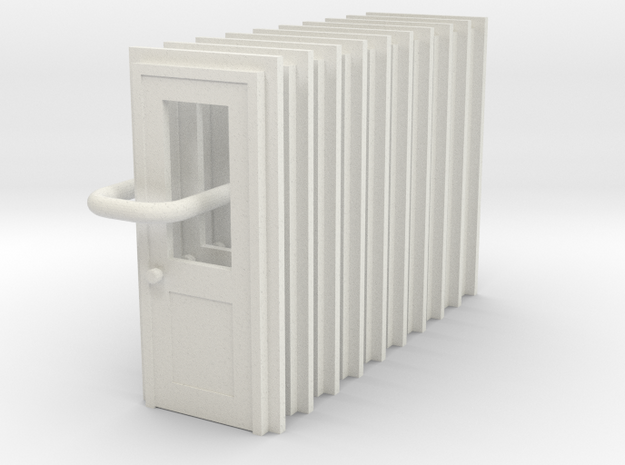 Door Type 3  X 10 Scale HO in White Natural Versatile Plastic