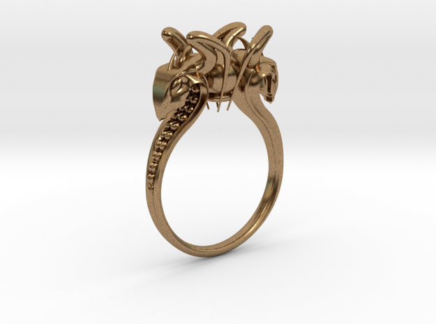 Snake head Ring in Natural Brass: 7.5 / 55.5