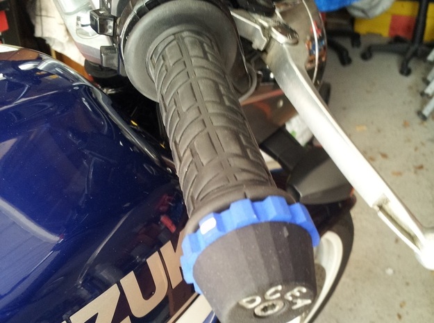 Cruise control motocycle Embout guidon. in Blue Processed Versatile Plastic