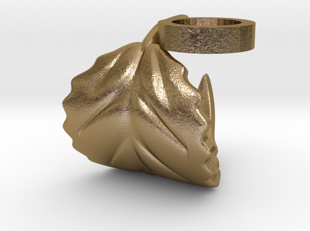 FLEURISSANT - Leaf ring #4 in Polished Gold Steel