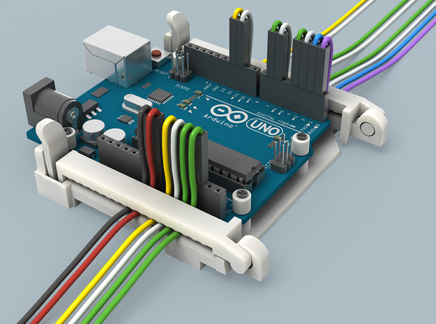 Arduino UNO Compatible Holder in White Natural Versatile Plastic