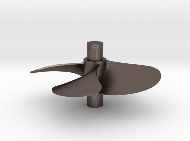 4 blade 5 inch right hand propeller  in Polished Bronzed Silver Steel