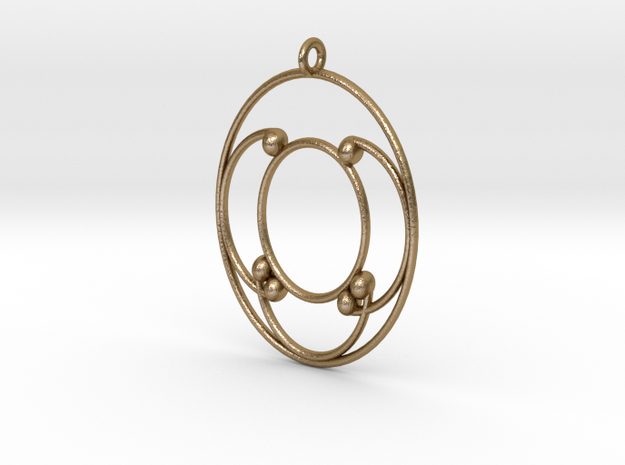 Oval Pendant in Polished Gold Steel