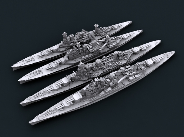 1/2400 WW2 Royal Navy Battlecruisers + Hood in Tan Fine Detail Plastic