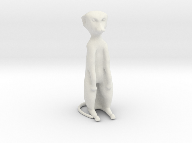 Meerkat Desktoy in White Natural Versatile Plastic