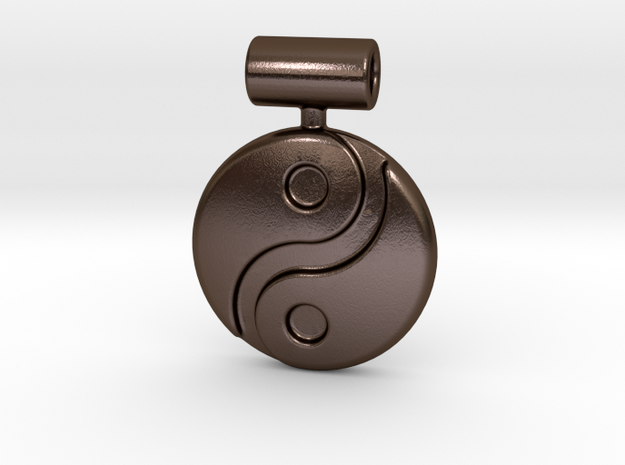 Yin Yang Pendant in Polished Bronze Steel