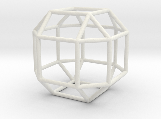 Rhombicuboctahedron 1.3" in White Natural Versatile Plastic