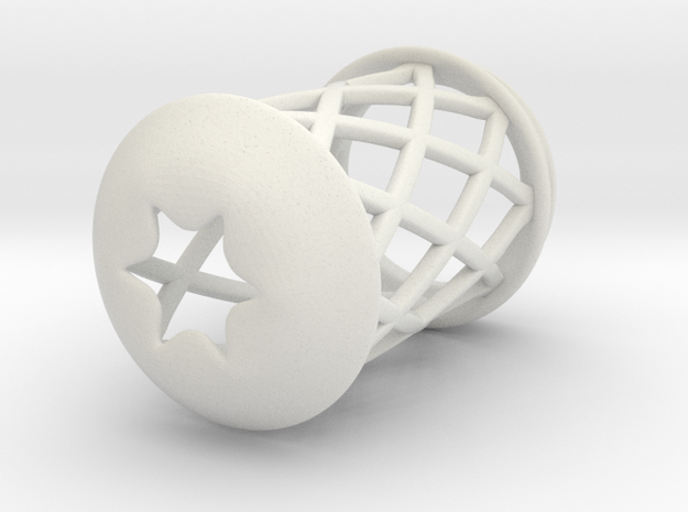 Star Lattice Lantern:Miniature  in White Natural Versatile Plastic