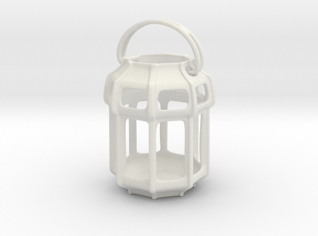 Lantern Octagon Oriental: Miniature  in White Natural Versatile Plastic