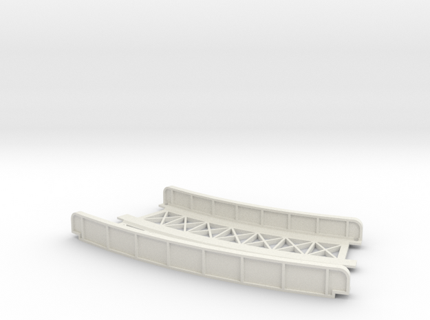 CURVED 195mm-220mm 30° DOUBLE TRACK VIADUCT in White Natural Versatile Plastic