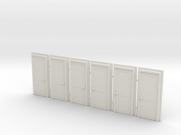 Door Type 4 - 760 X 2000 X 6 in White Natural Versatile Plastic: 1:76