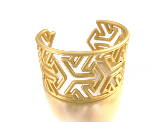 Syrian Bracelet in Polished Gold Steel