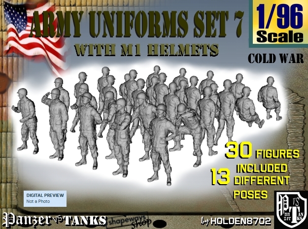 1-96 Army Modern Uniforms Set7 in Tan Fine Detail Plastic
