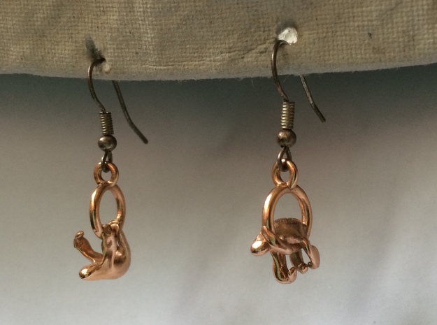 Sloth Earrings in 14k Rose Gold Plated Brass