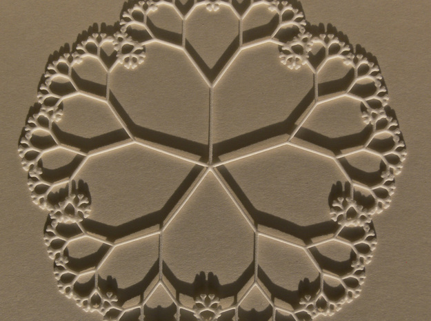 Fractal Tree Mat with the golden ratio proportions in White Natural Versatile Plastic