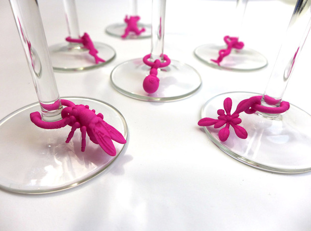Model Organism Wine Charm Set in Pink Processed Versatile Plastic