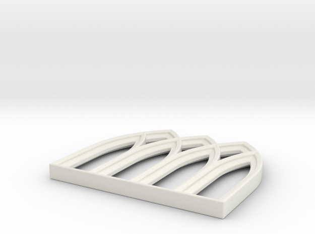28mm Scale Gothic Window Frame for MDF in White Natural Versatile Plastic