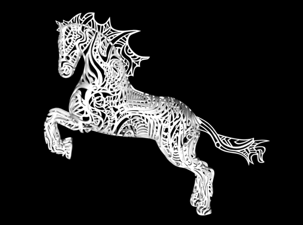 Rocinante horse sculpture - Customized in White Natural Versatile Plastic