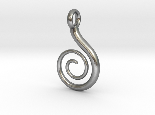 Spiral Pendant in Natural Silver