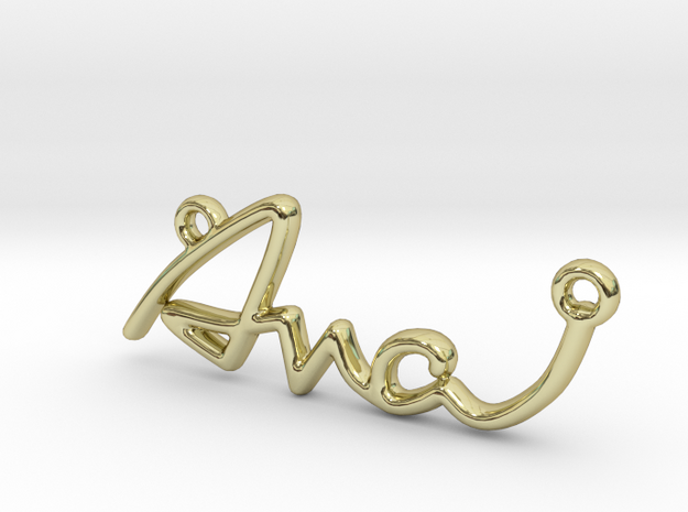 AVA Script First Name Pendant in 18k Gold Plated Brass