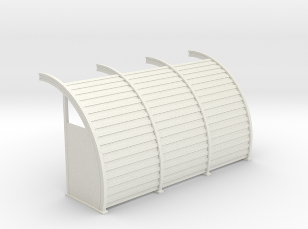 Quonset 3 6ft Panels 10ft - 72:1 Scale in White Natural Versatile Plastic