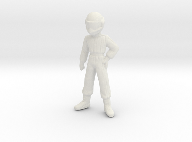 1/43 Young Racing Driver (1.56 m) in White Natural Versatile Plastic