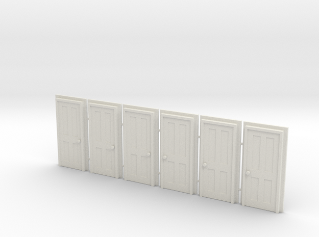 Door Type 5 - 810 X 2000 X 6 in White Natural Versatile Plastic: 1:87