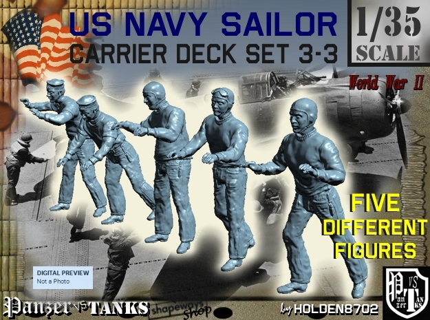 1-35 US Navy Carrier Deck Set 3-3 in Tan Fine Detail Plastic